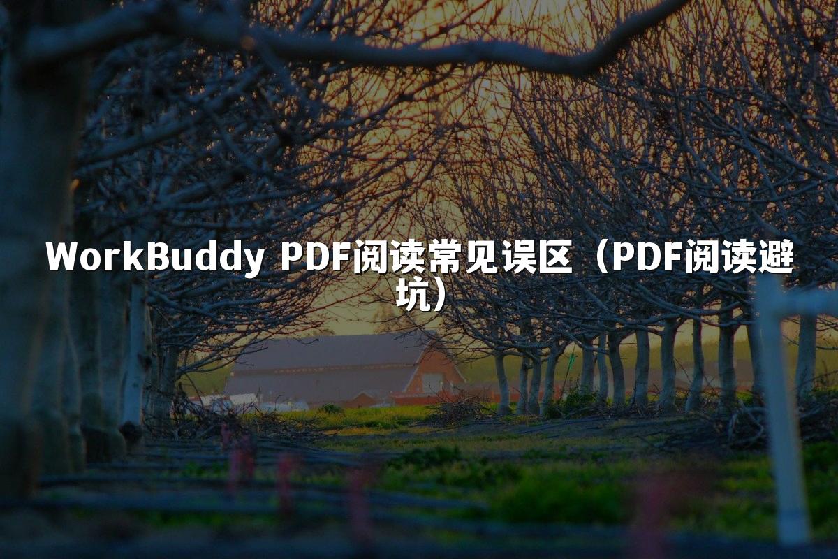 WorkBuddy PDF阅读常见误区(PDF阅读避坑)