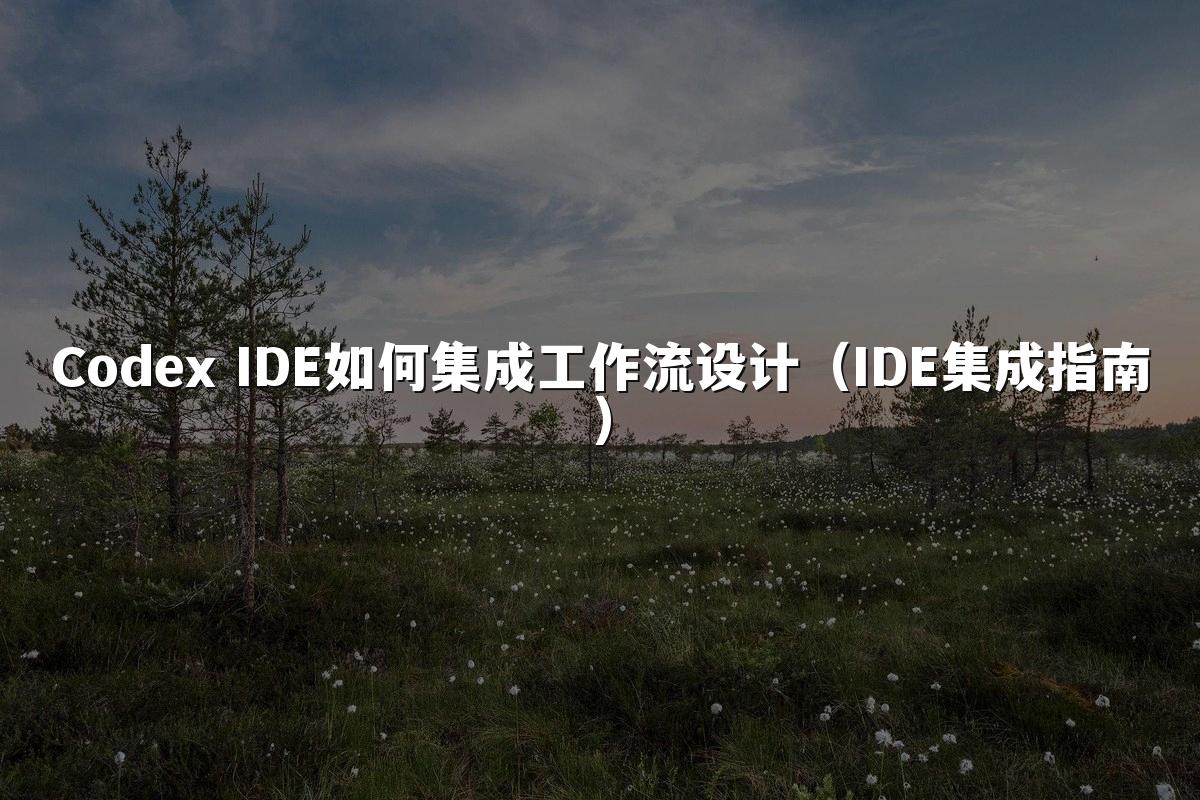 Codex IDE如何集成工作流设计（IDE集成指南）