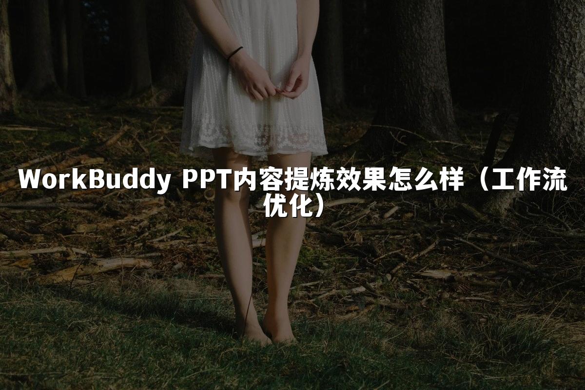 WorkBuddy PPT内容提炼效果怎么样（工作流优化）