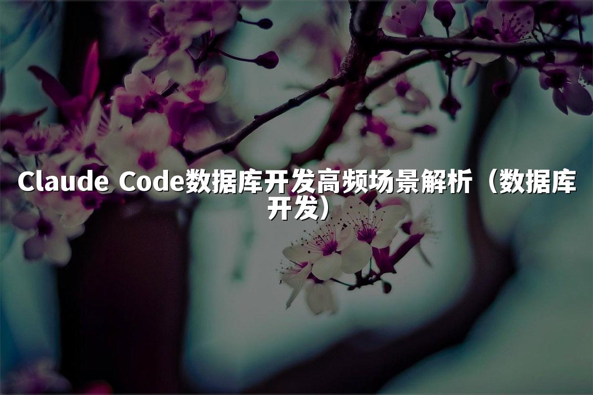 Claude Code数据库开发高频场景解析(数据库开发)