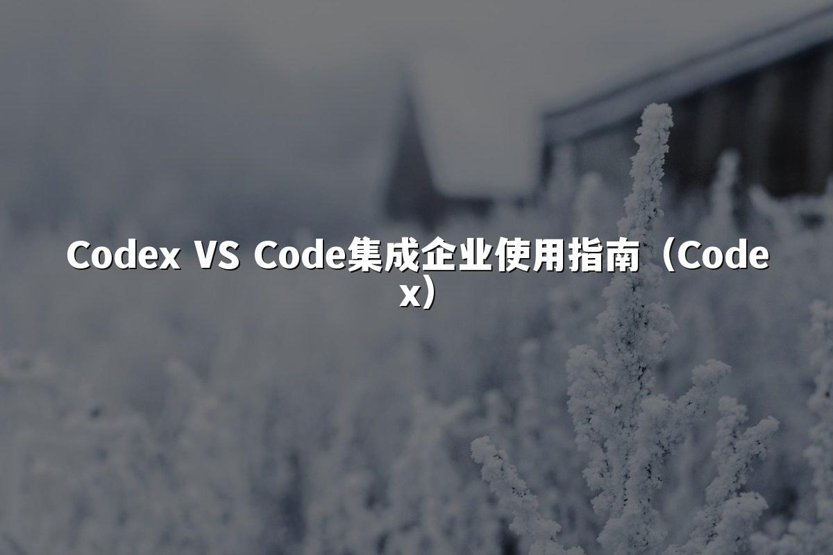 Codex VS Code集成企业使用指南(Codex)