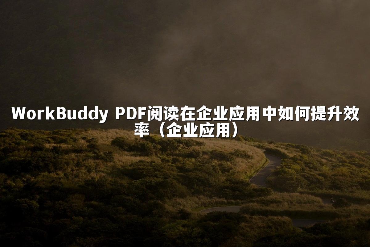 WorkBuddy PDF阅读在企业应用中如何提升效率（企业应用）