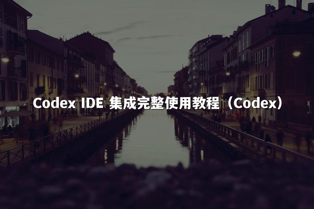 Codex IDE 集成完整使用教程（Codex）