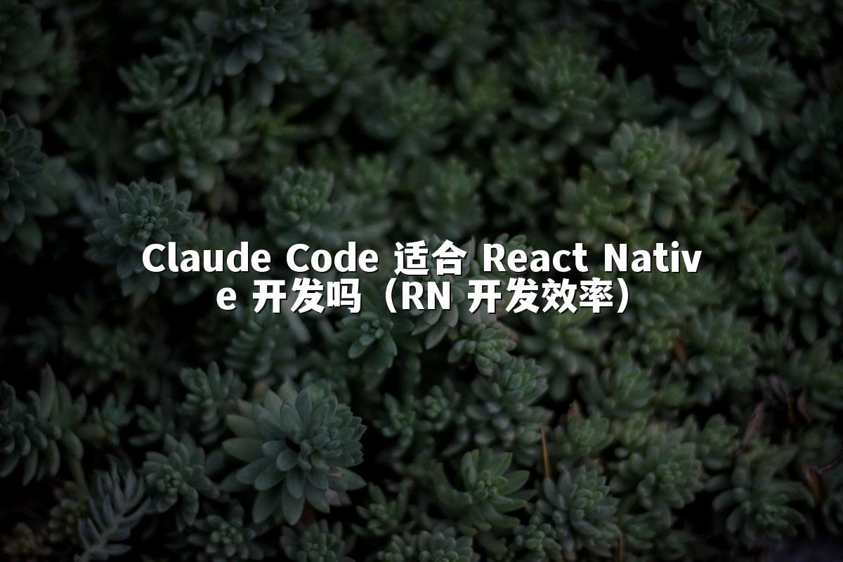 Claude Code 适合 React Native 开发吗(RN 开发效率)