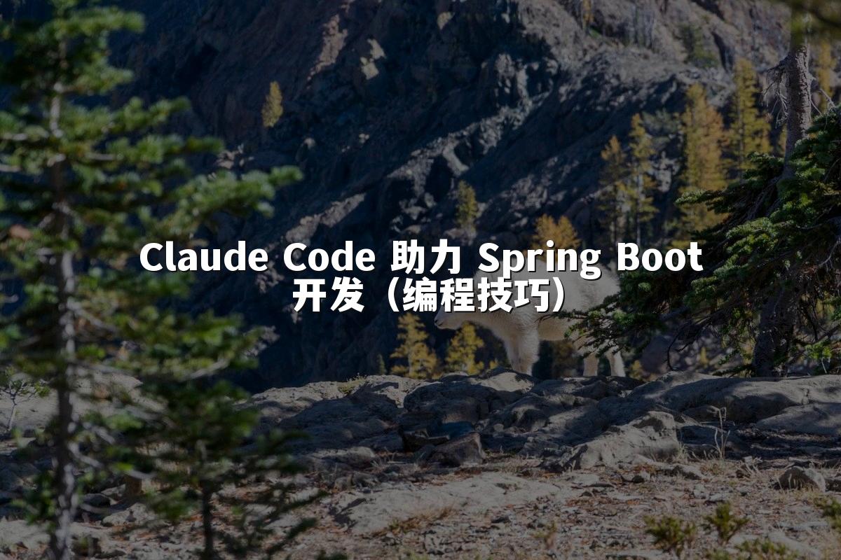 Claude Code 助力 Spring Boot 开发(编程技巧)
