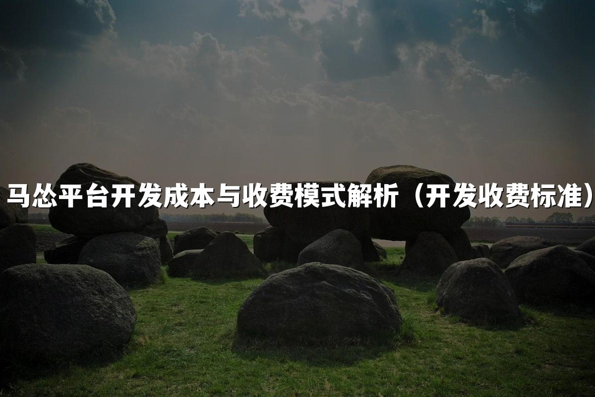 马怂平台开发成本与收费模式解析(开发收费标准)