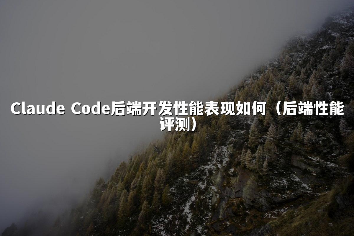 Claude Code后端开发性能表现如何（后端性能评测）