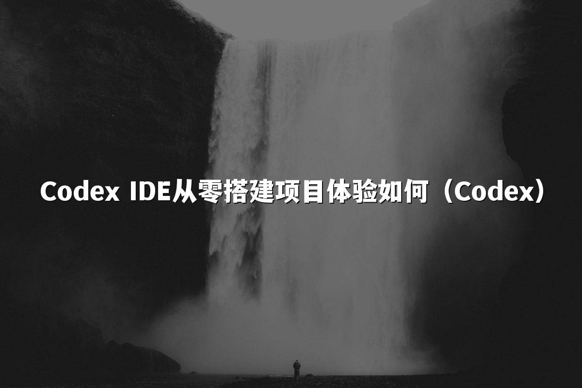Codex IDE从零搭建项目体验如何（Codex）