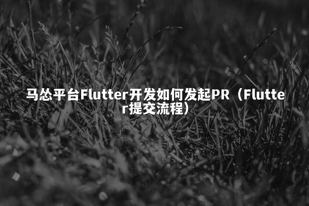 马怂平台Flutter开发如何发起PR（Flutter提交流程）