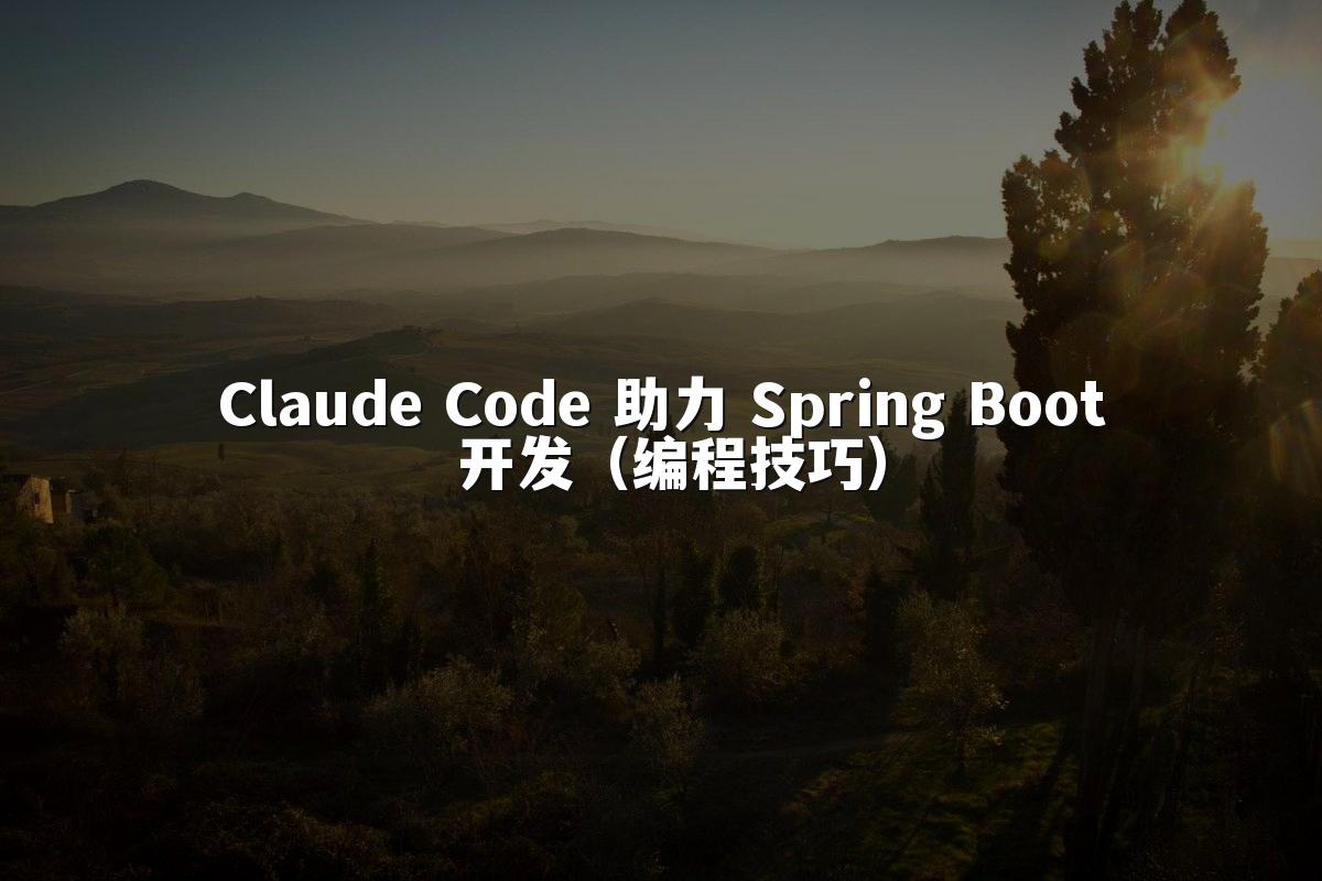 Claude Code 助力 Spring Boot 开发(编程技巧)