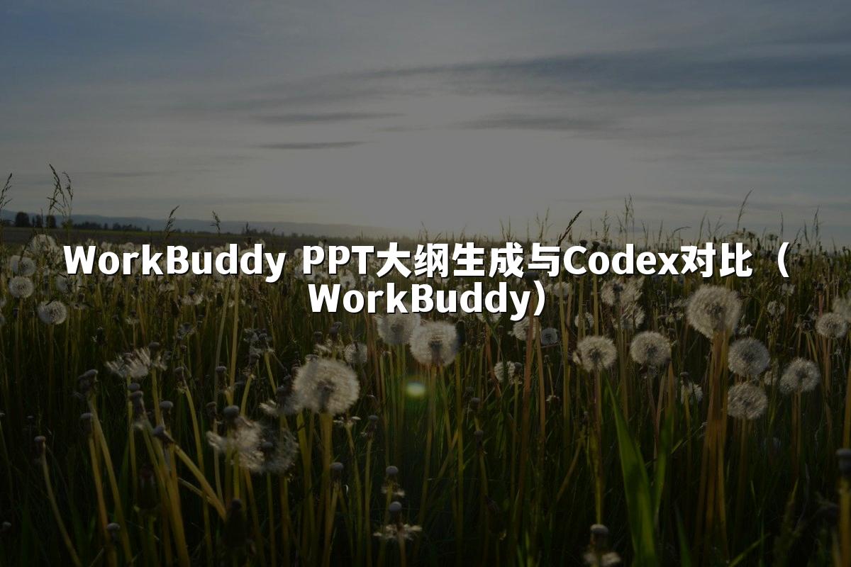 WorkBuddy PPT大纲生成与Codex对比（WorkBuddy）