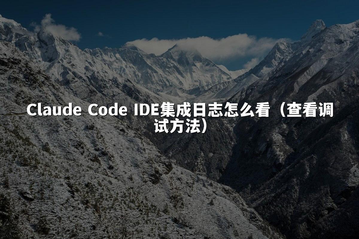 Claude Code IDE集成日志怎么看（查看调试方法）