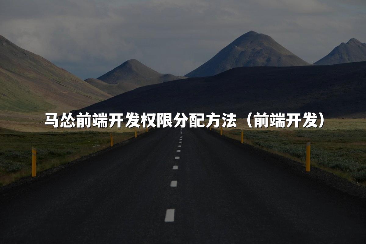 马怂前端开发权限分配方法（前端开发）