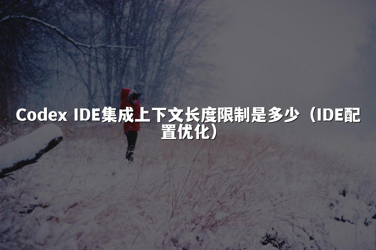 Codex IDE集成上下文长度限制是多少(IDE配置优化)
