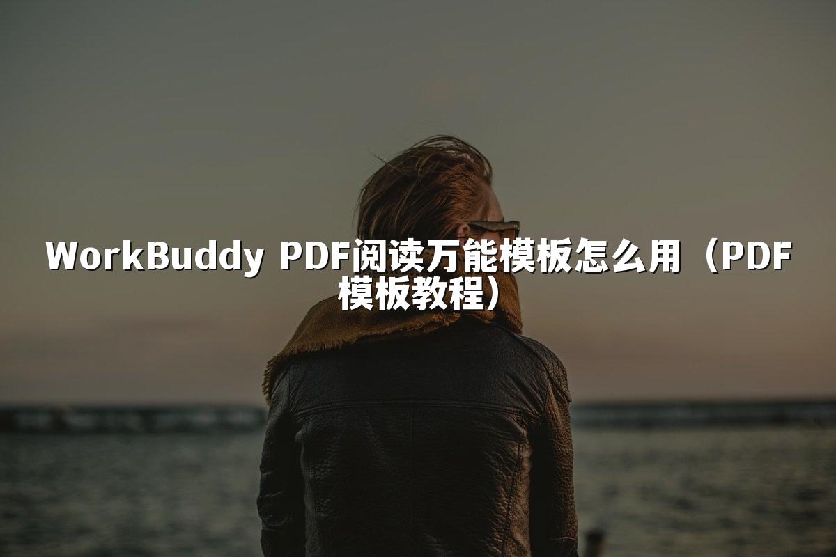 WorkBuddy PDF阅读万能模板怎么用（PDF模板教程）