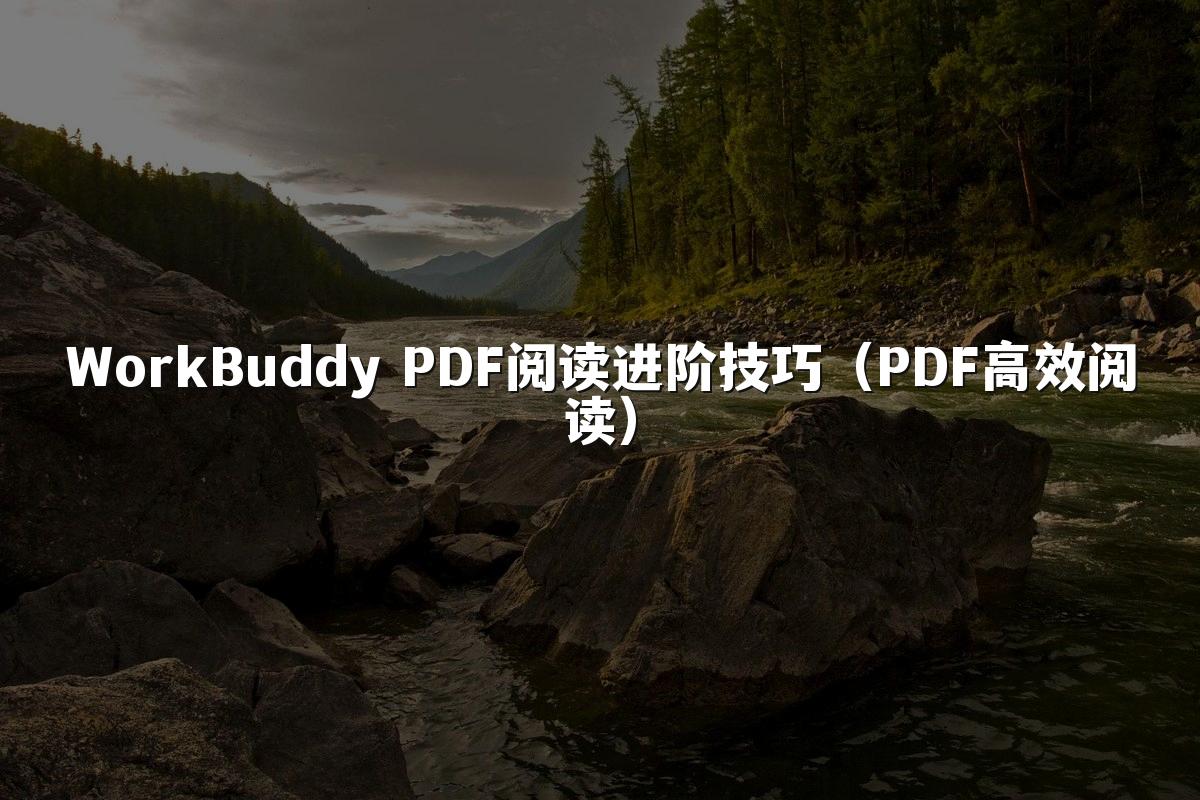 WorkBuddy PDF阅读进阶技巧(PDF高效阅读)