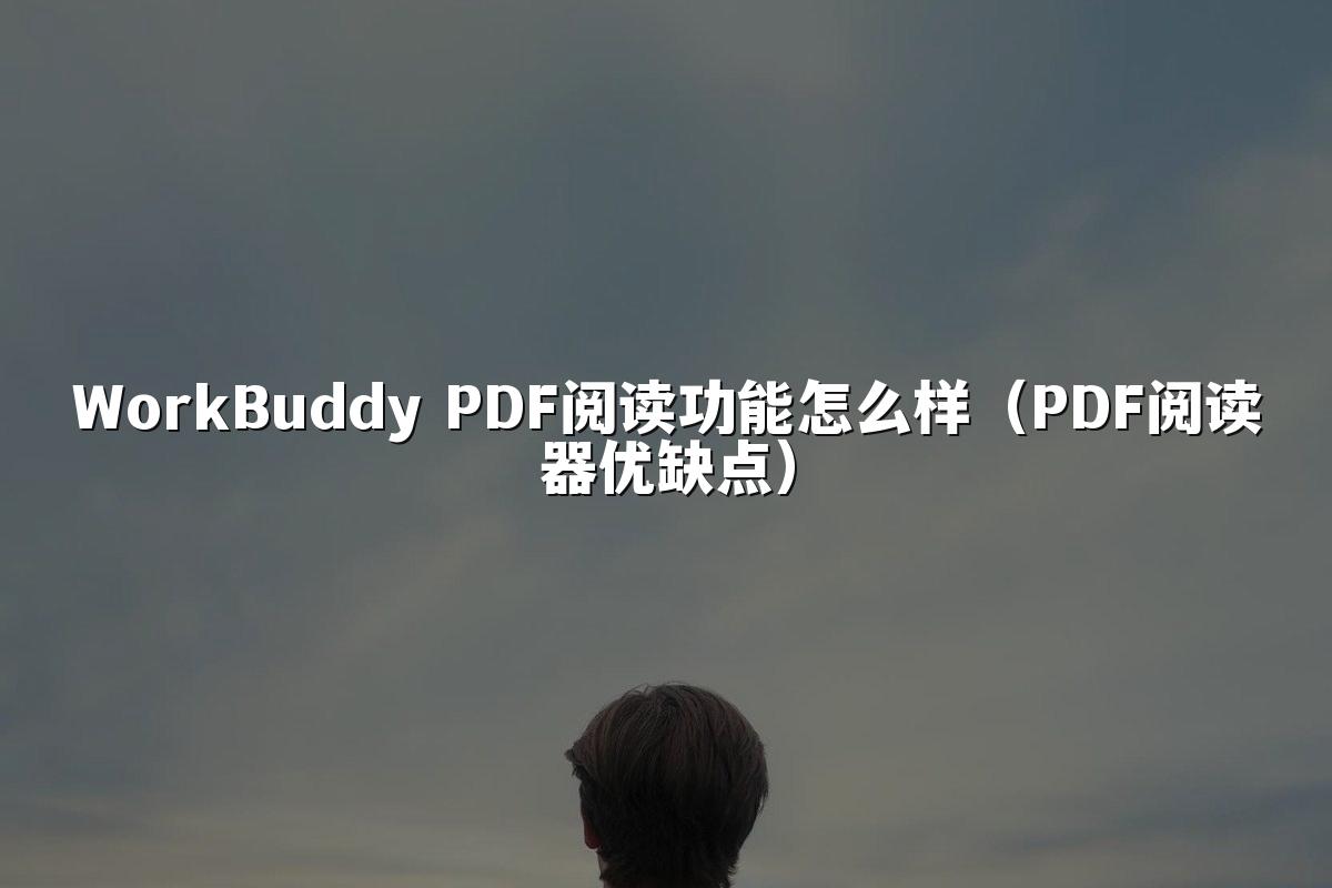 WorkBuddy PDF阅读功能怎么样（PDF阅读器优缺点）