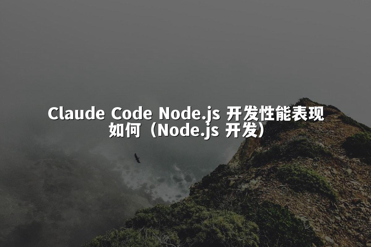 Claude Code Node.js 开发性能表现如何（Node.js 开发）