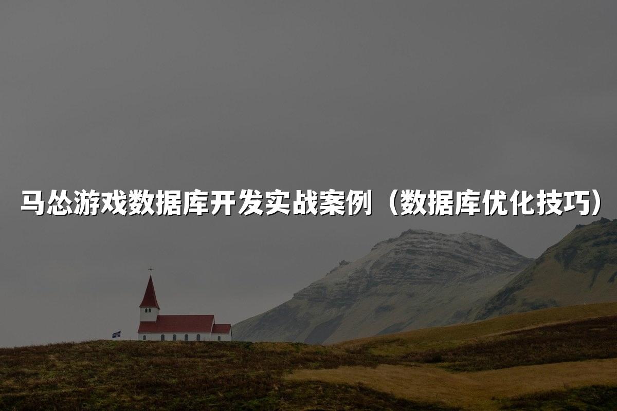 马怂游戏数据库开发实战案例(数据库优化技巧)
