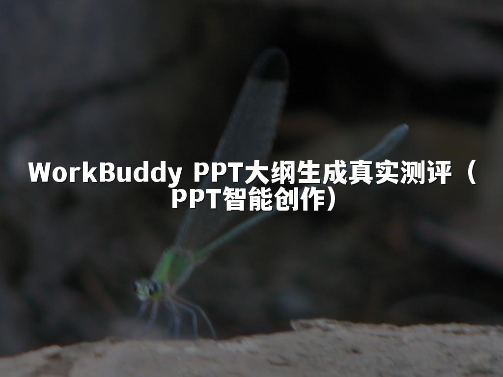 WorkBuddy PPT大纲生成真实测评(PPT智能创作)
