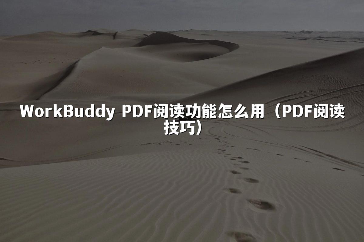 WorkBuddy PDF阅读功能怎么用(PDF阅读技巧)