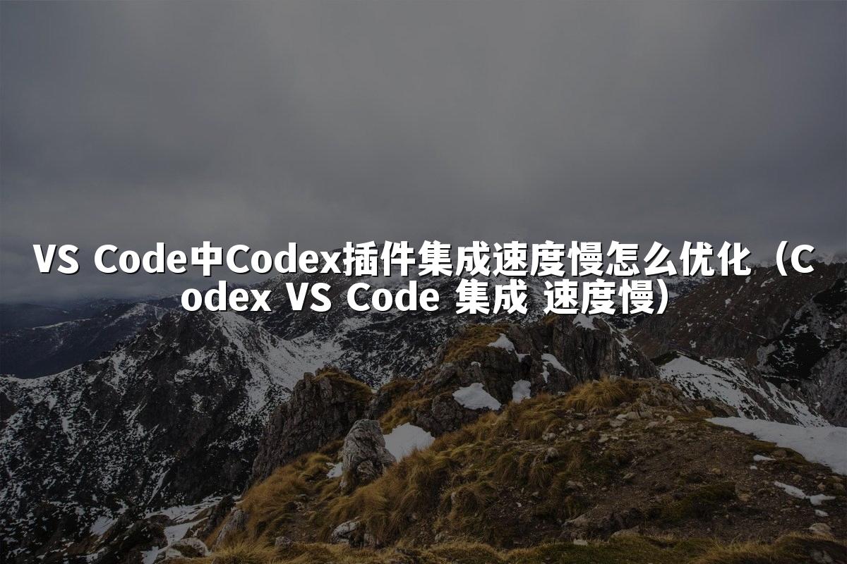 VS Code中Codex插件集成速度慢怎么优化(Codex VS Code 集成 速度慢)