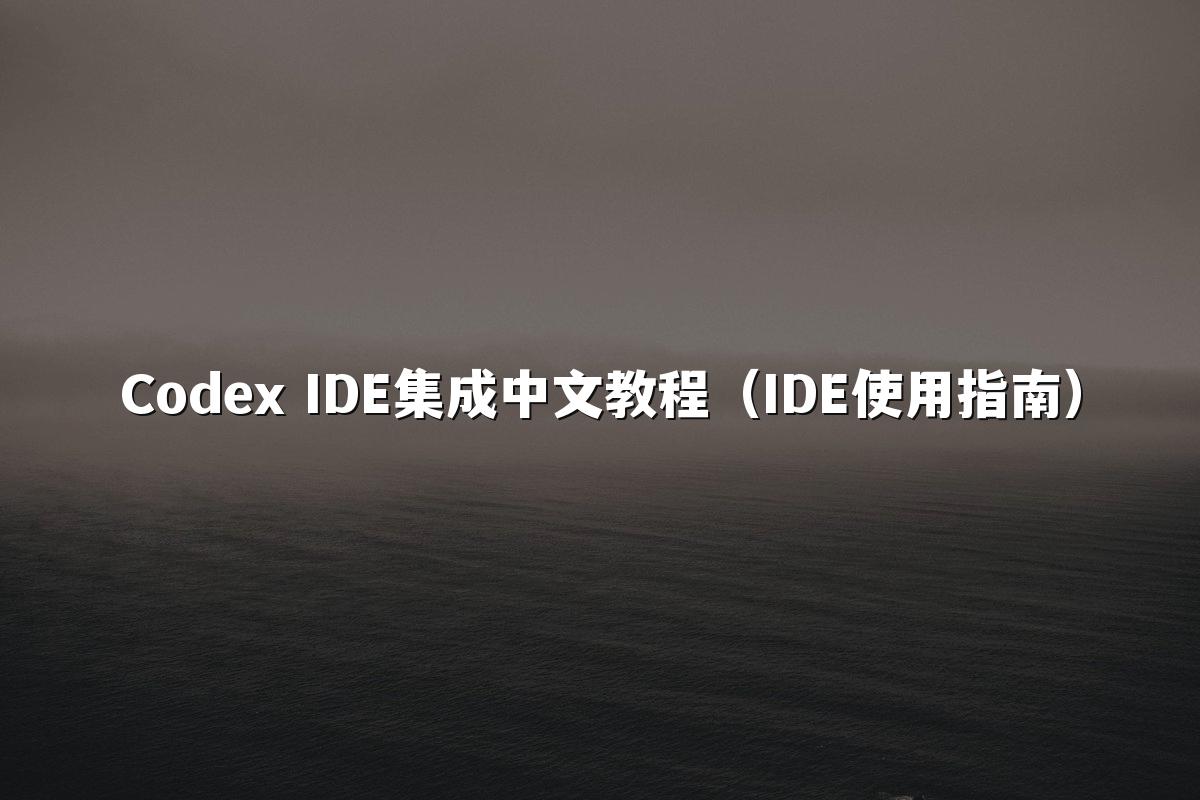 Codex IDE集成中文教程(IDE使用指南)