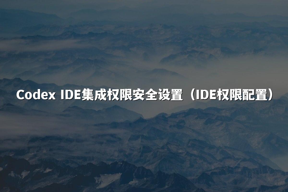 Codex IDE集成权限安全设置(IDE权限配置)
