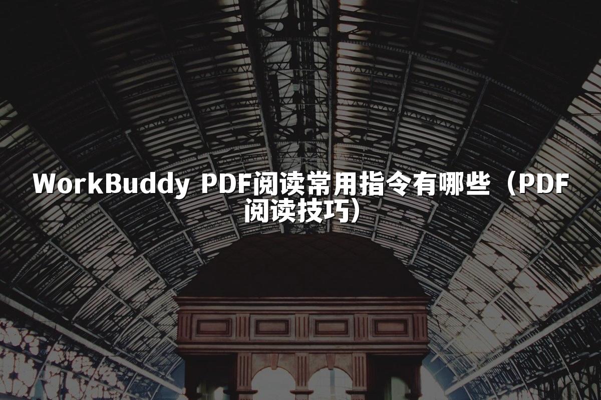 WorkBuddy PDF阅读常用指令有哪些(PDF阅读技巧)