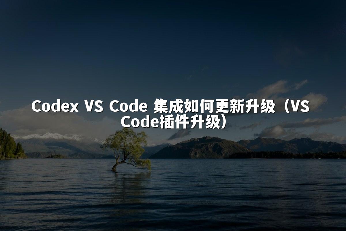 Codex VS Code 集成如何更新升级（VS Code插件升级）