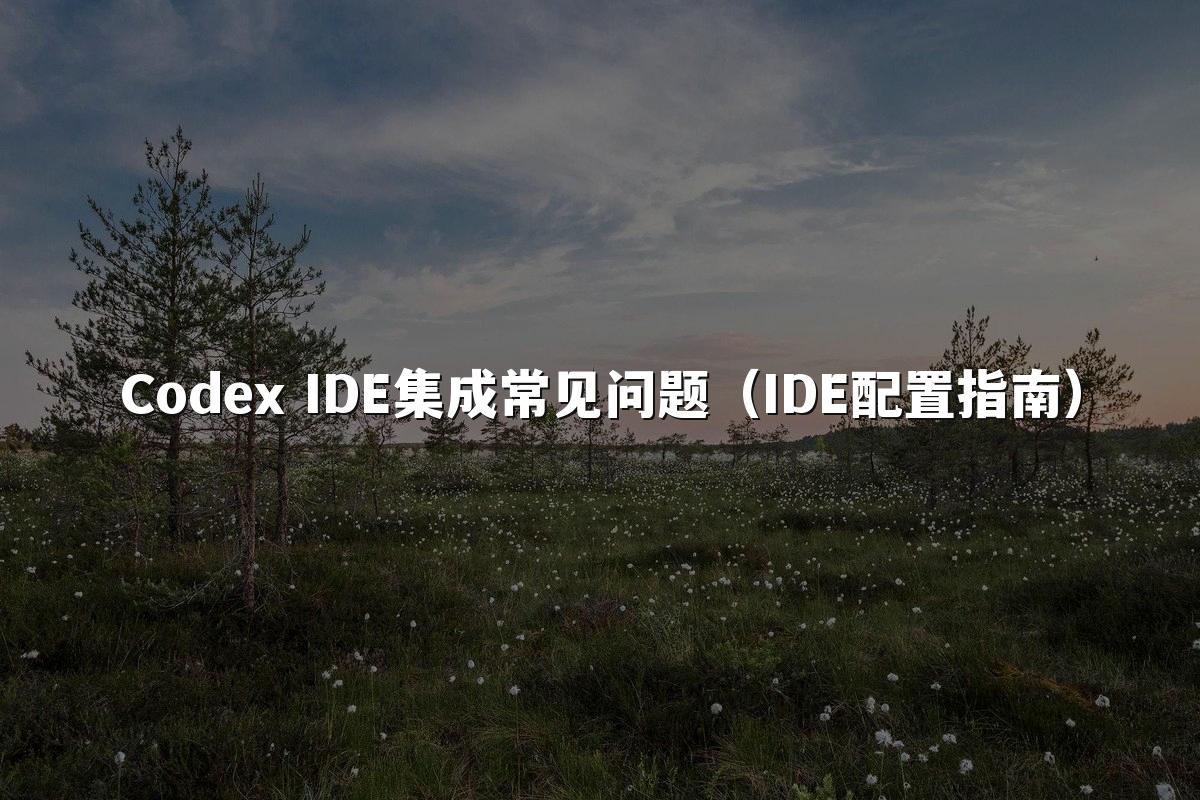 Codex IDE集成常见问题（IDE配置指南）