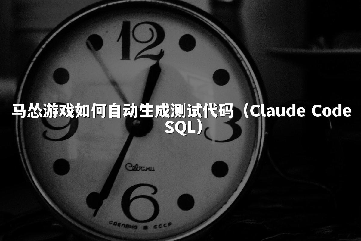 马怂游戏如何自动生成测试代码(Claude Code SQL)