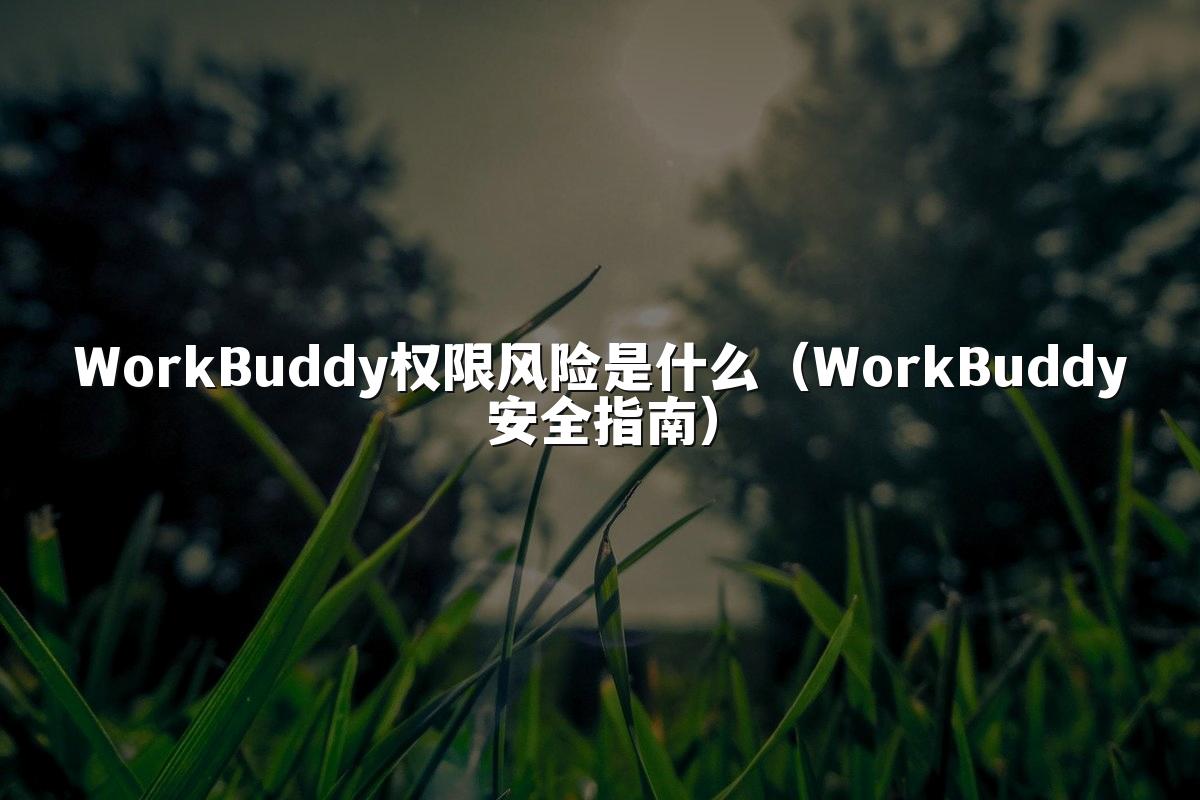 WorkBuddy权限风险是什么(WorkBuddy安全指南)