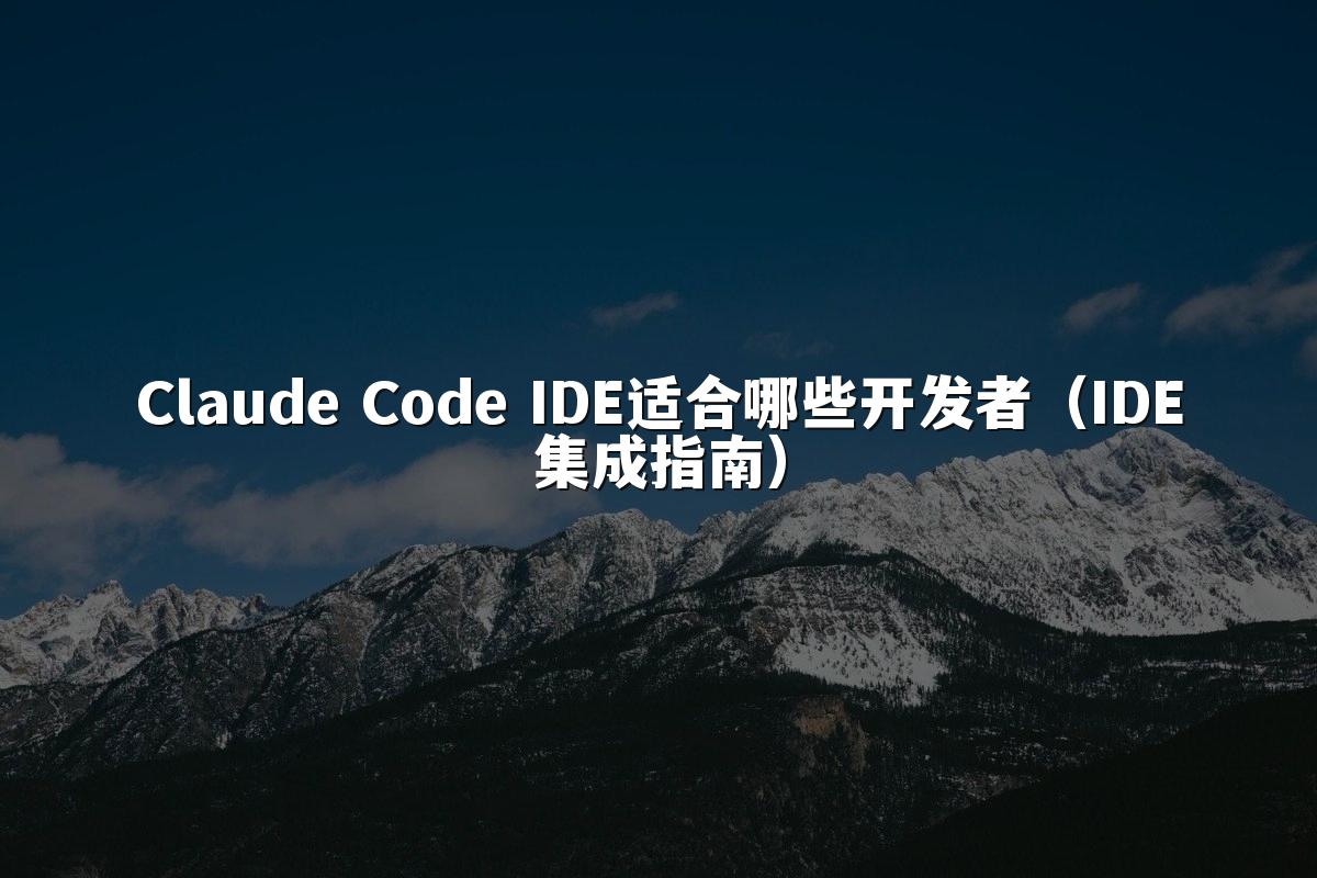 Claude Code IDE适合哪些开发者（IDE集成指南）