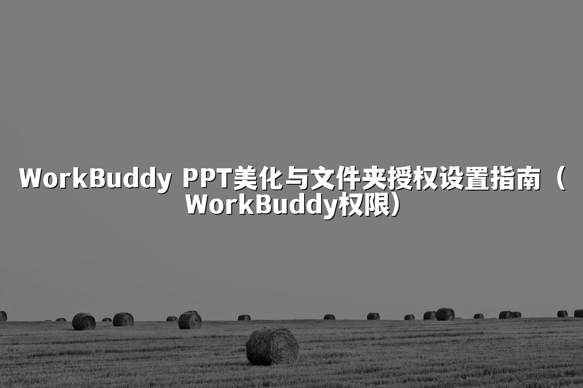 WorkBuddy PPT美化与文件夹授权设置指南（WorkBuddy权限）