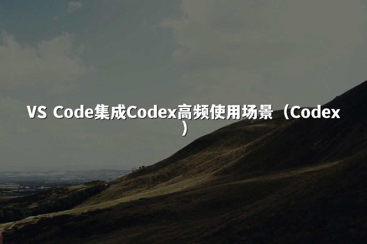 VS Code集成Codex高频使用场景(Codex)