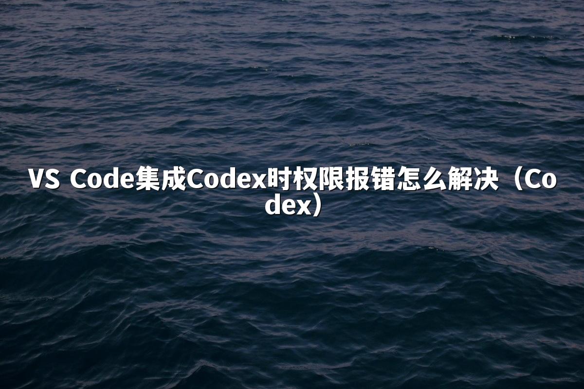 VS Code集成Codex时权限报错怎么解决（Codex）