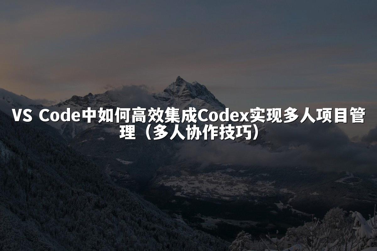 VS Code中如何高效集成Codex实现多人项目管理（多人协作技巧）
