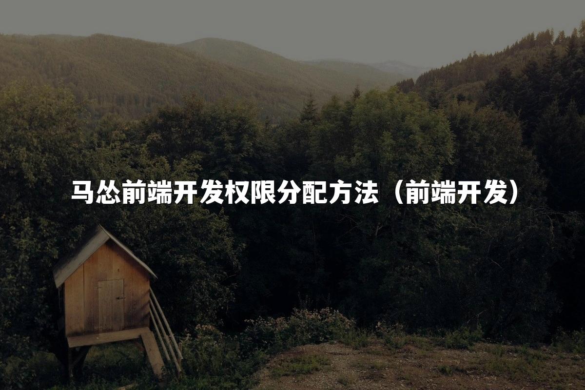 马怂前端开发权限分配方法（前端开发）