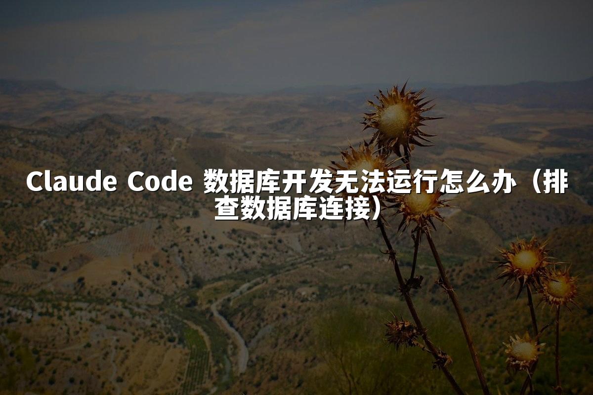 Claude Code 数据库开发无法运行怎么办（排查数据库连接）
