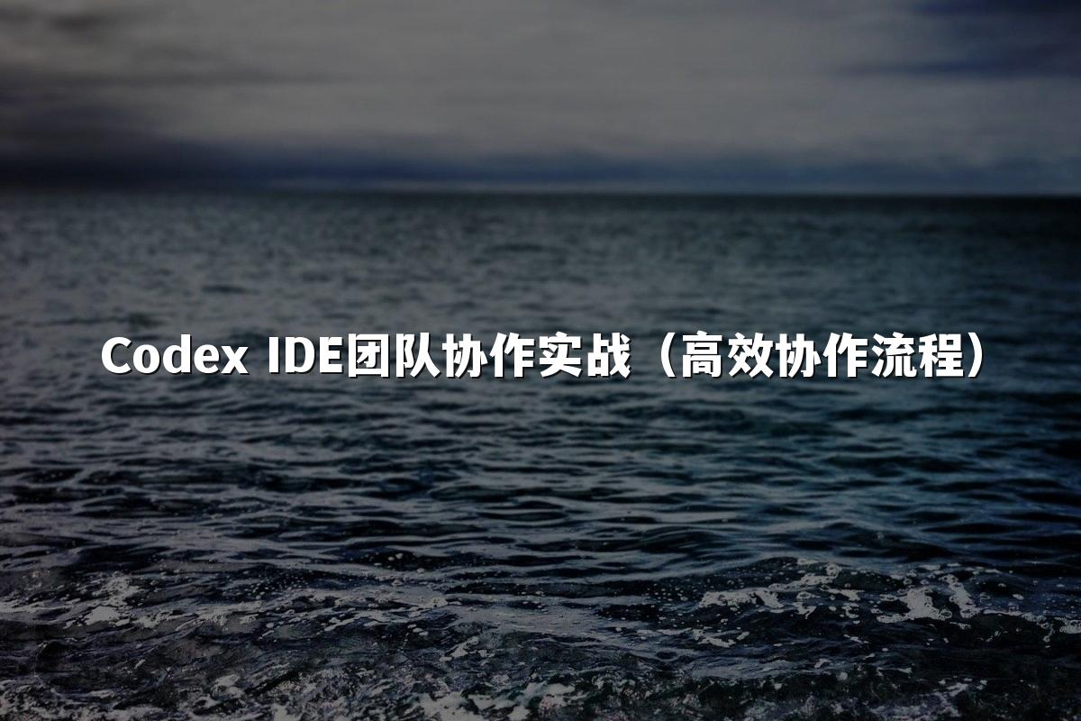 Codex IDE团队协作实战（高效协作流程）