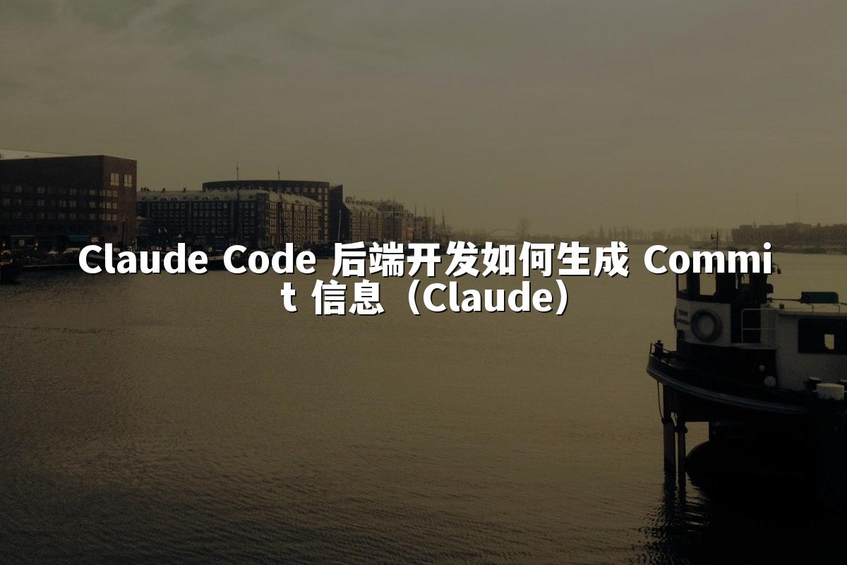 Claude Code 后端开发如何生成 Commit 信息（Claude）