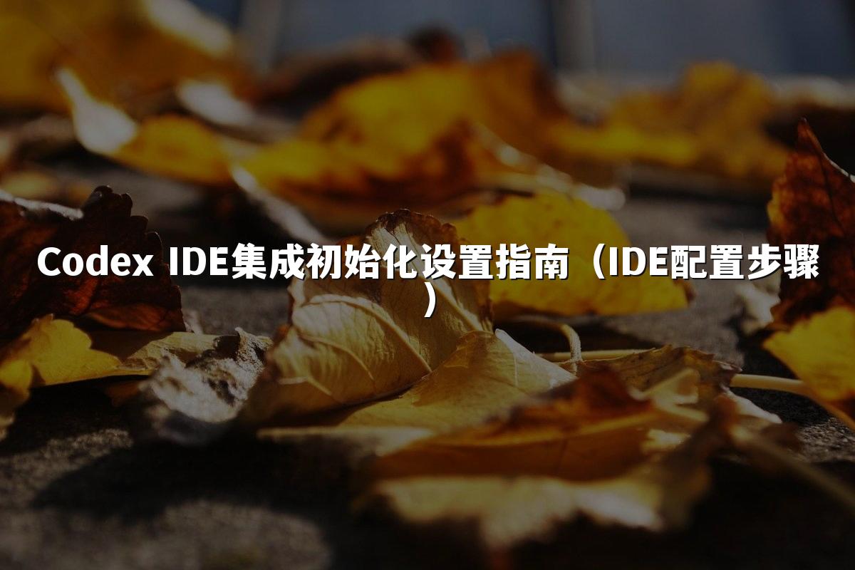 Codex IDE集成初始化设置指南(IDE配置步骤)