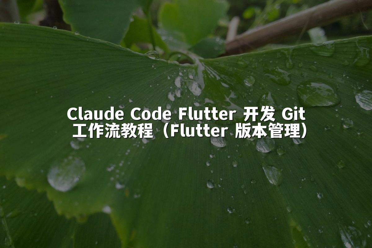 Claude Code Flutter 开发 Git 工作流教程（Flutter 版本管理）
