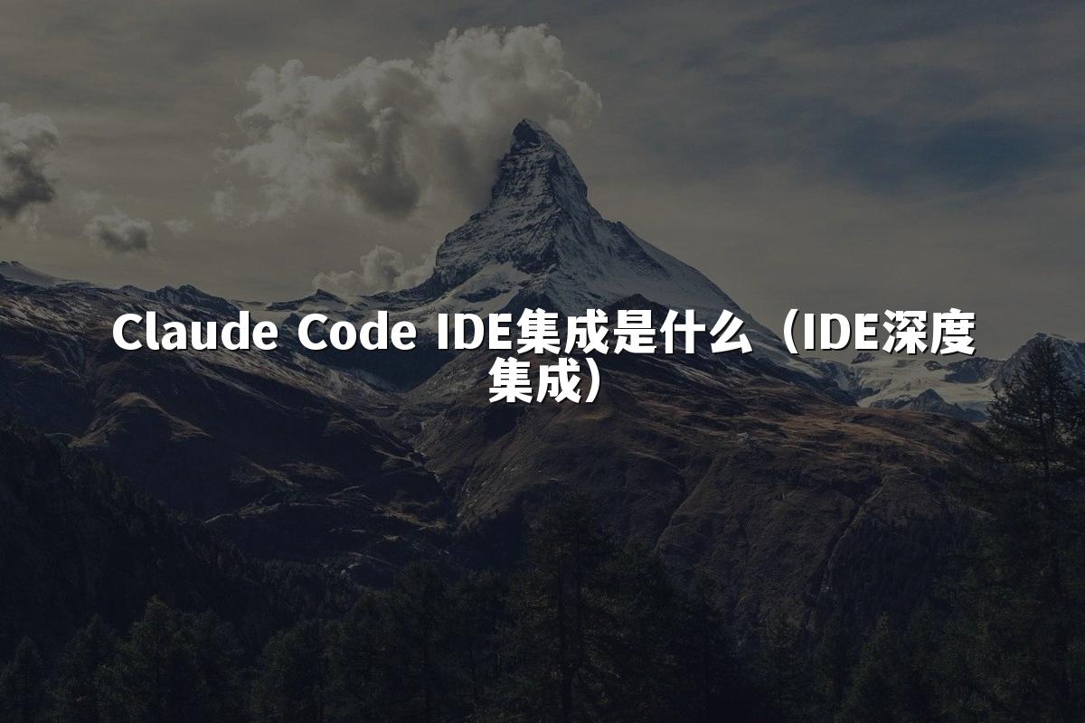 Claude Code IDE集成是什么（IDE深度集成）