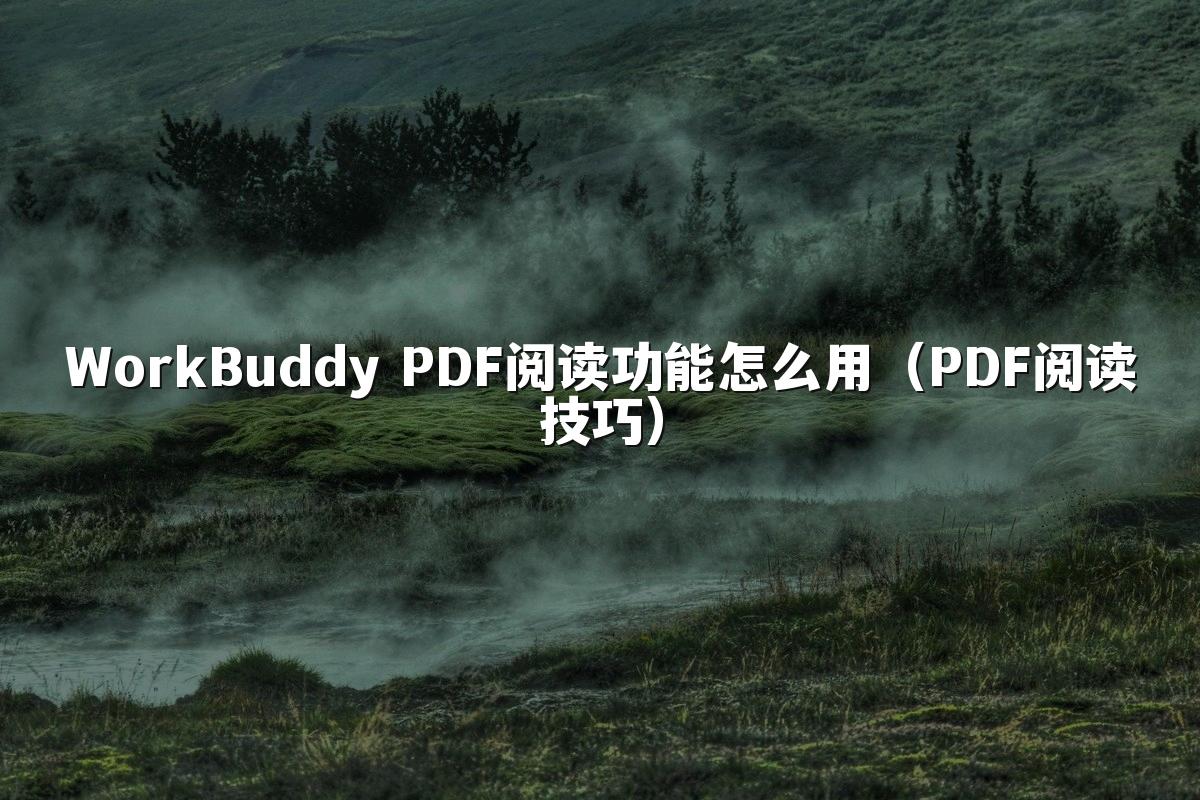 WorkBuddy PDF阅读功能怎么用(PDF阅读技巧)