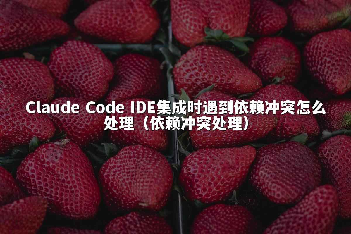 Claude Code IDE集成时遇到依赖冲突怎么处理（依赖冲突处理）