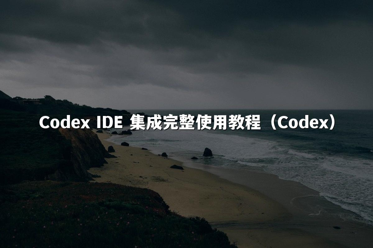 Codex IDE 集成完整使用教程(Codex)