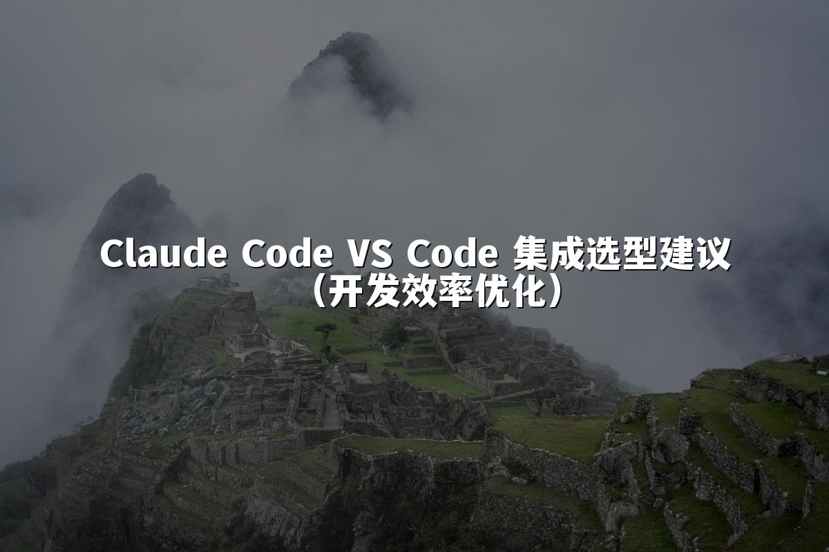 Claude Code VS Code 集成选型建议（开发效率优化）