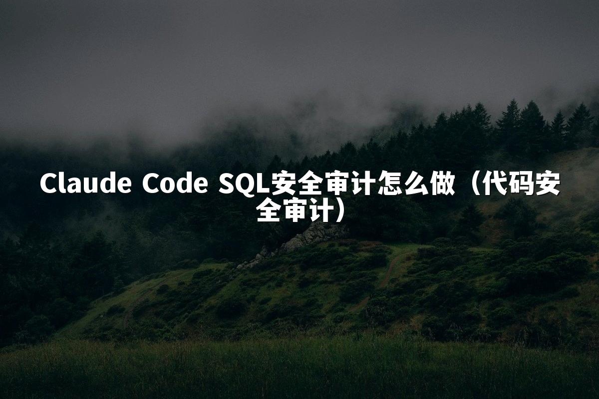 Claude Code SQL安全审计怎么做（代码安全审计）